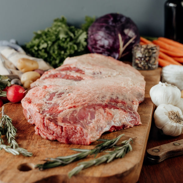 Large Beef Brisket raw on board