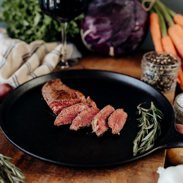 grilled, sliced coulotte steak