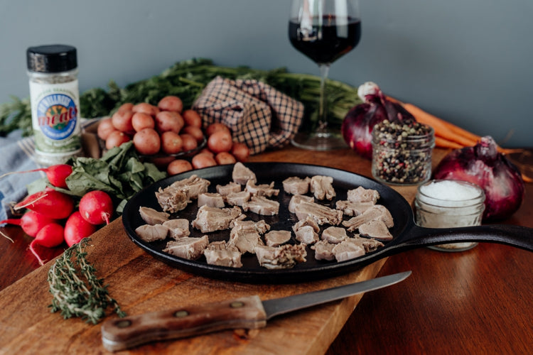 grassfed lamb tongues, cooked