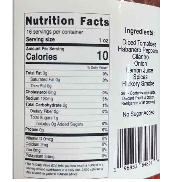 2 Dollar Pistol Salsa nutrient facts