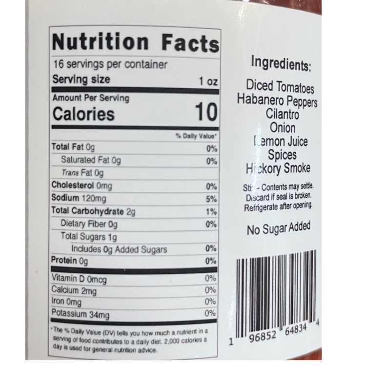 2 Dollar Pistol Salsa nutrient facts