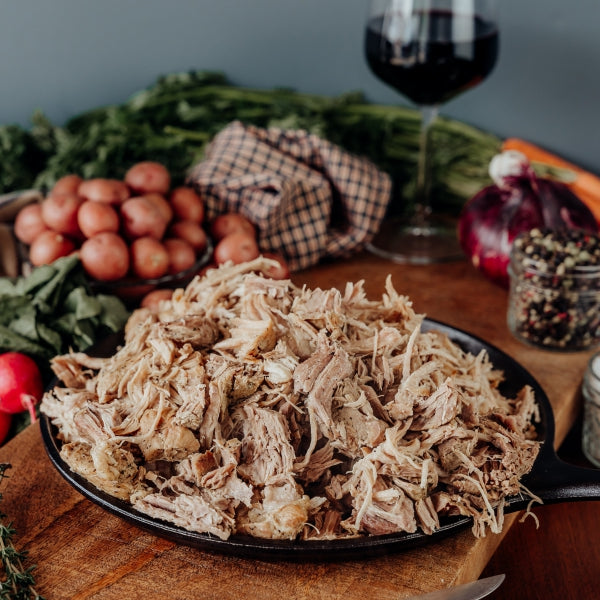 slow roasted pulled Pork Sirloin Roast, pasture-raised pork