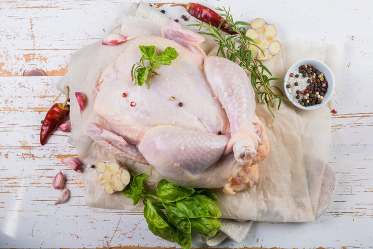 raw whole pastured chicken