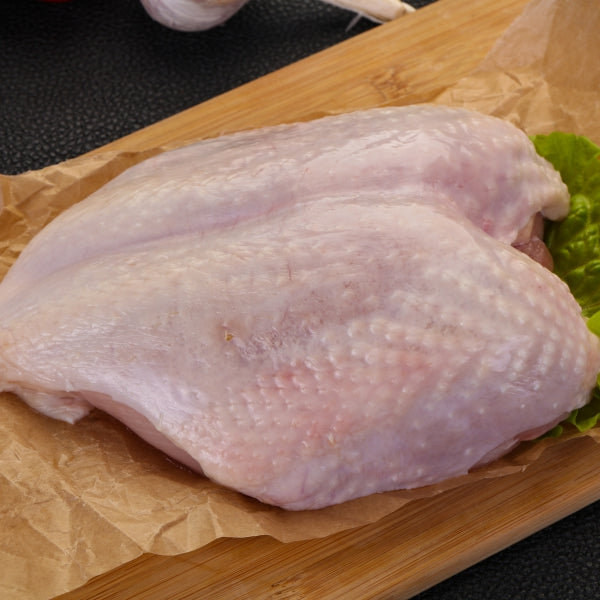 raw skin on chicken breast