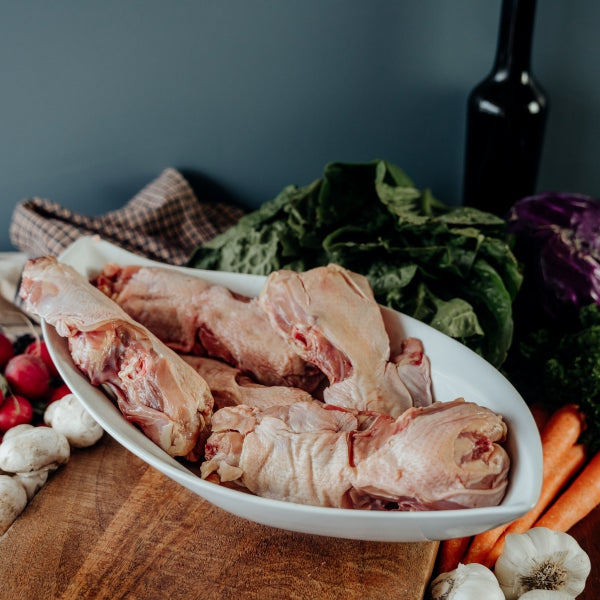 pastured chicken backs in dish