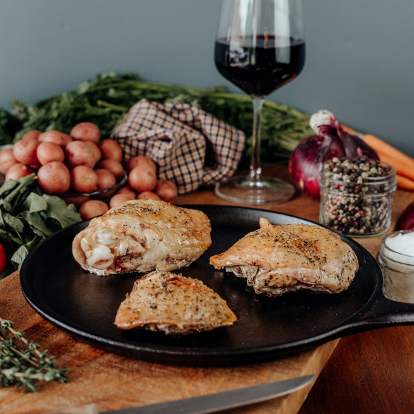bone in chicken thighs, pasture-raised chicken, grilled chicken
