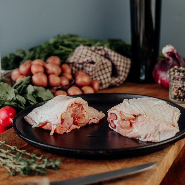 bone in chicken thighs, pasture-raised chicken