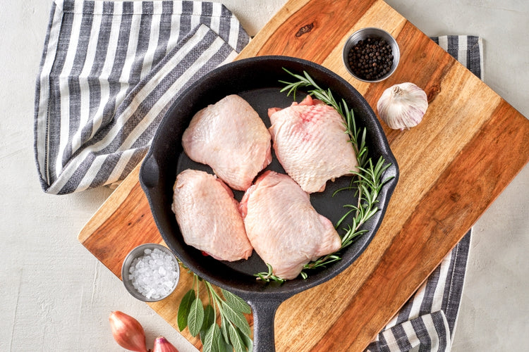 pastured skin on chicken thighs