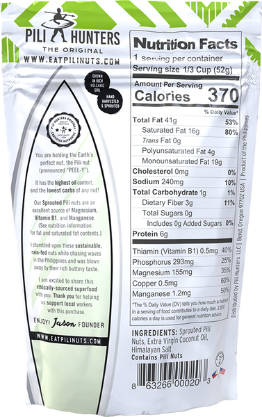 pili hunters original with olive oil and salt nutrition facts