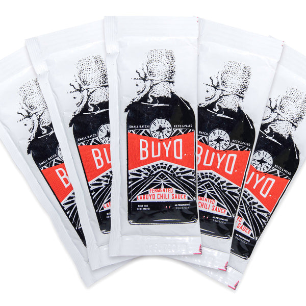 pili hunters fermented labuyo chili sauce, small individual packets