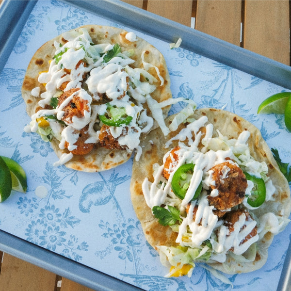 Gulf Coast Wild-caught peeled shrimp tacos