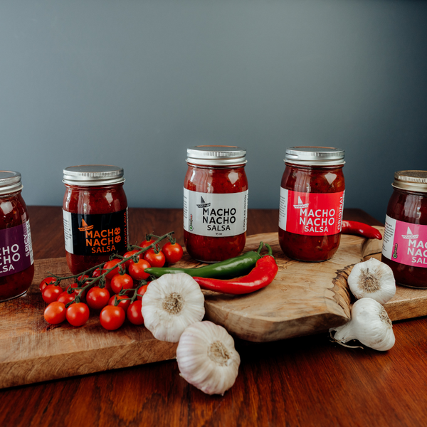 Salsa Flavors Lined Up, Macho Nacho Salsa