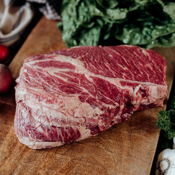 grassfed beef chuck roast with potatoes