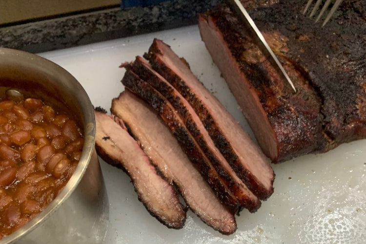 smoked beef brisket with beans