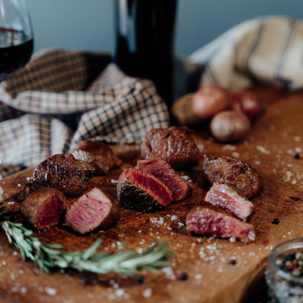 Grassfed Beef Tenderloin Kabobs grilled sliced