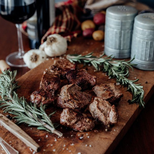 Grassfed Beef NY Strip Kabobs Grilled