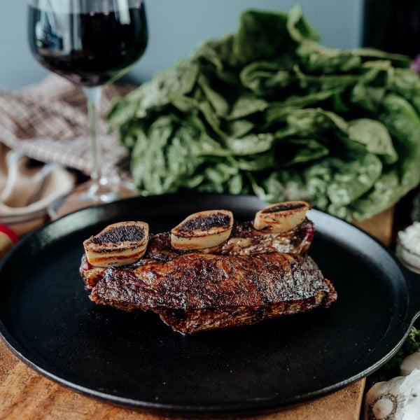 grassfed beef bone-in short ribs smoked