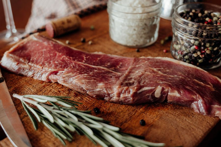 Grassfed Beef Tri Tip Steak on board