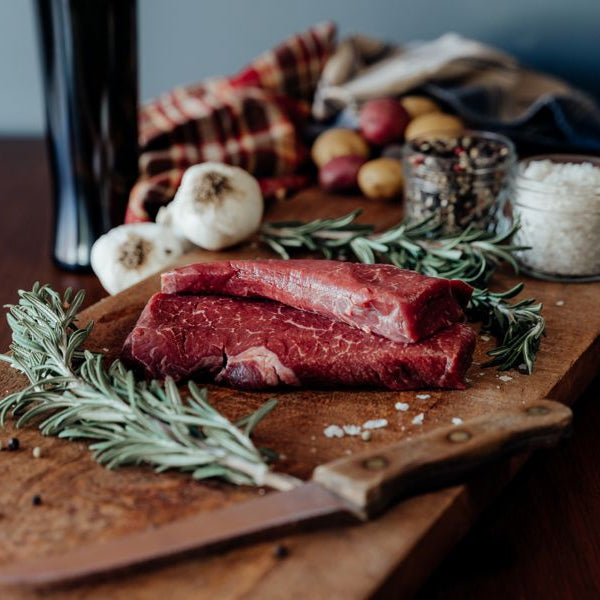 Grassfed Beef Sirloin Tip Steaks on board