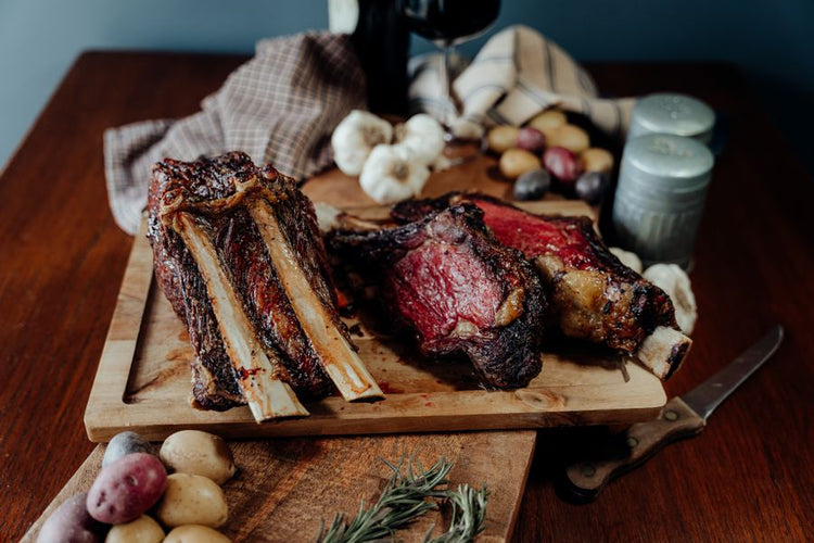 Grassfed Beef Standing 4-rib Roast cooked