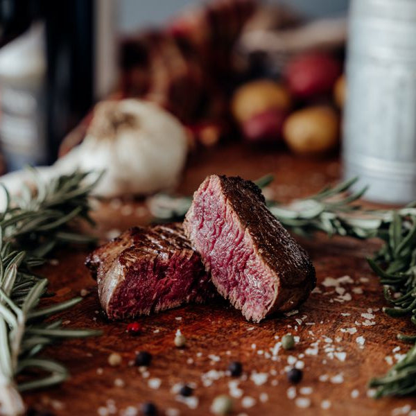 Grassfed Beef Tenderloin Filet Mignon Grilled sliced