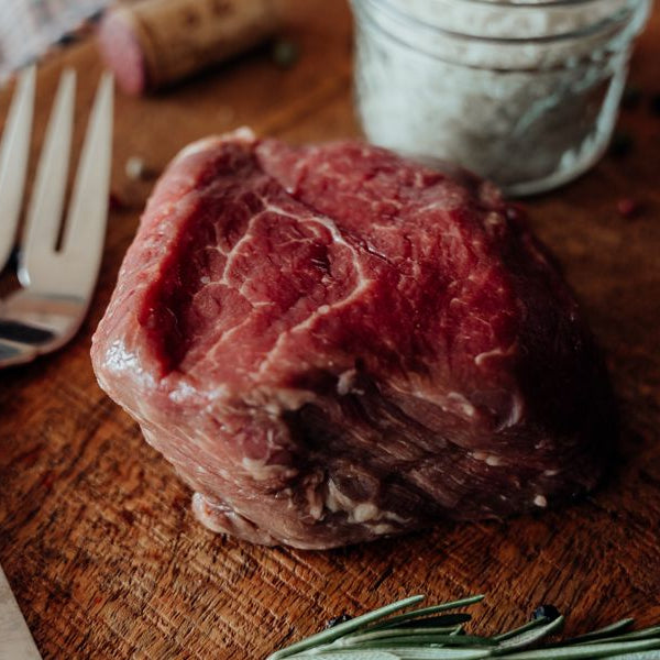 Grassfed Beef Tenderloin Filet Mignon on cutting board