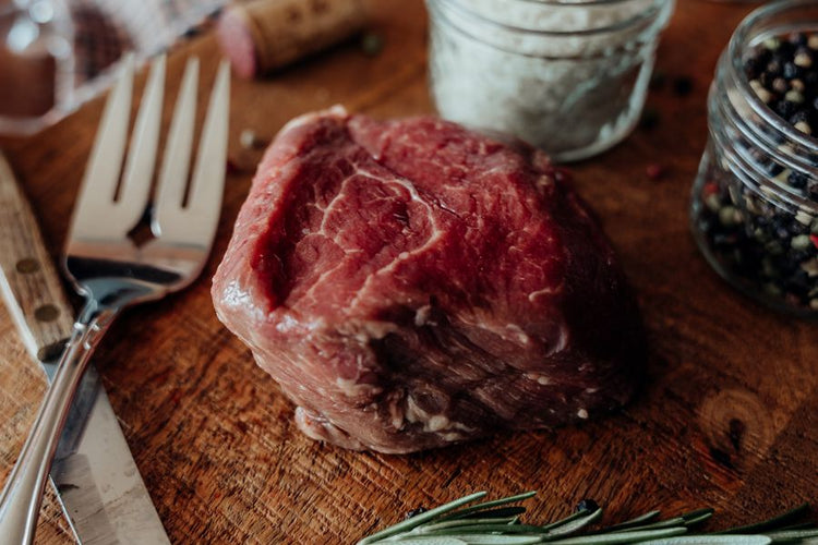 Grassfed Beef Tenderloin Filet Mignon on cutting board