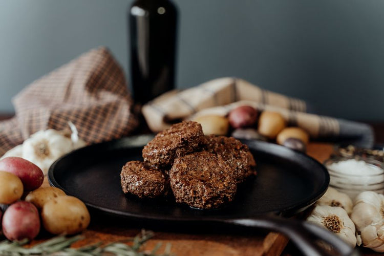 Grassfed Beef Sliders Cooked on skillet