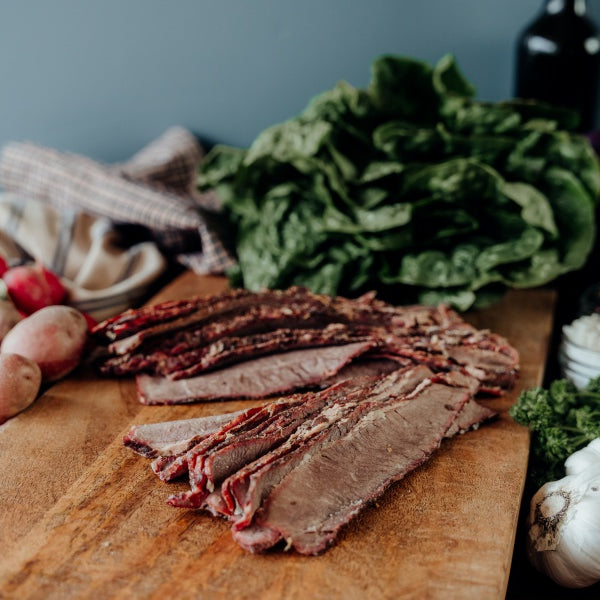 sliced beef brisket, smoked brisket, heat and serve brisket