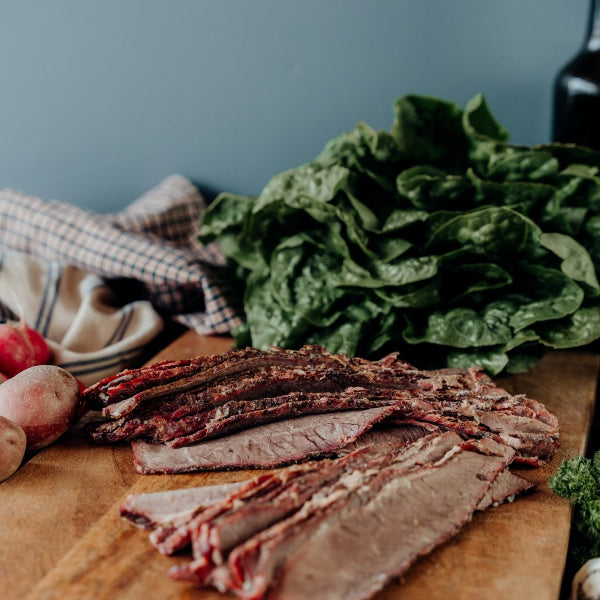 sliced beef brisket, smoked brisket, heat and serve brisket