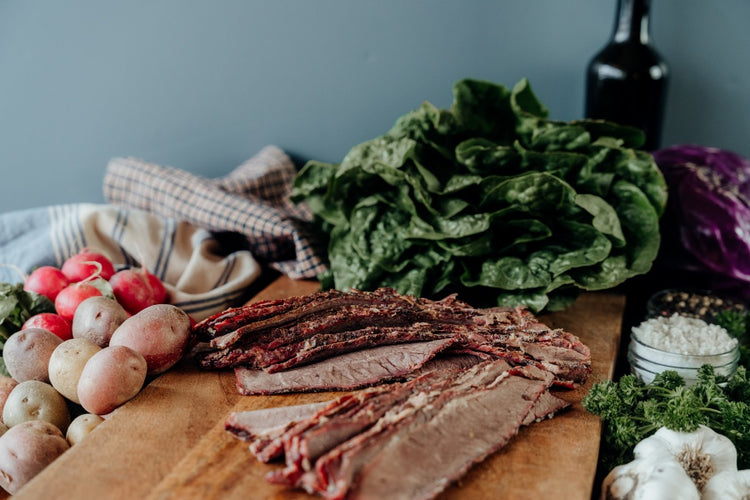 sliced beef brisket, smoked brisket, heat and serve brisket