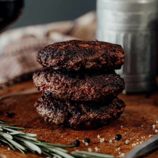 Grassfed Grilled Burgers, Ground Beef with heart, kidney, liver blend