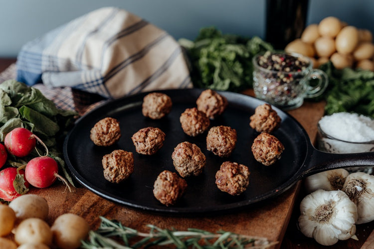 high fat grassfed lamb meatballs