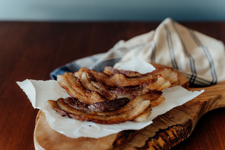 Sliced Fresh Side Pork DIY Bacon Cooked