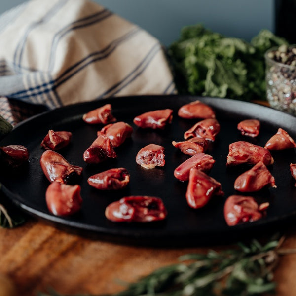 pasture-raised chicken hearts, free range chicken hearts