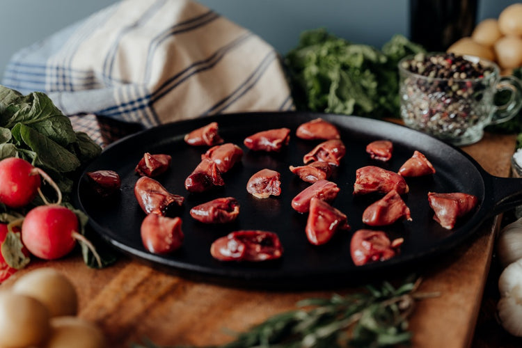 pasture-raised chicken hearts, free range chicken hearts