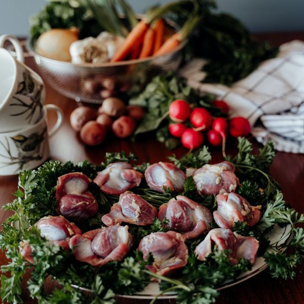 pastured chicken gizzards, poultry organ meats