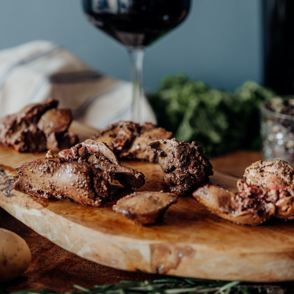cooked pasture-raised chicken livers, free range chicken liver