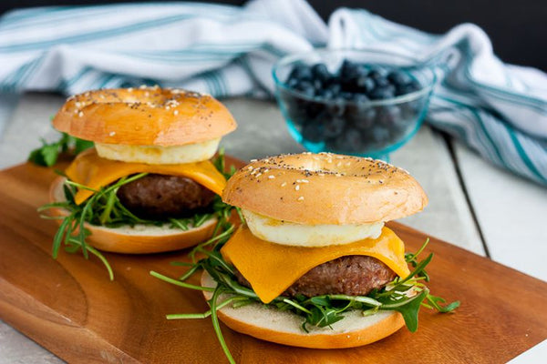Grassfed Italian Beef Breakfast Sliders on Bagels