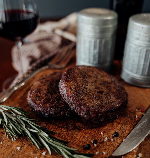 Grass fed ground beef burgers