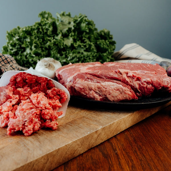 Fresh Chilled Grassfed roast and ground beef