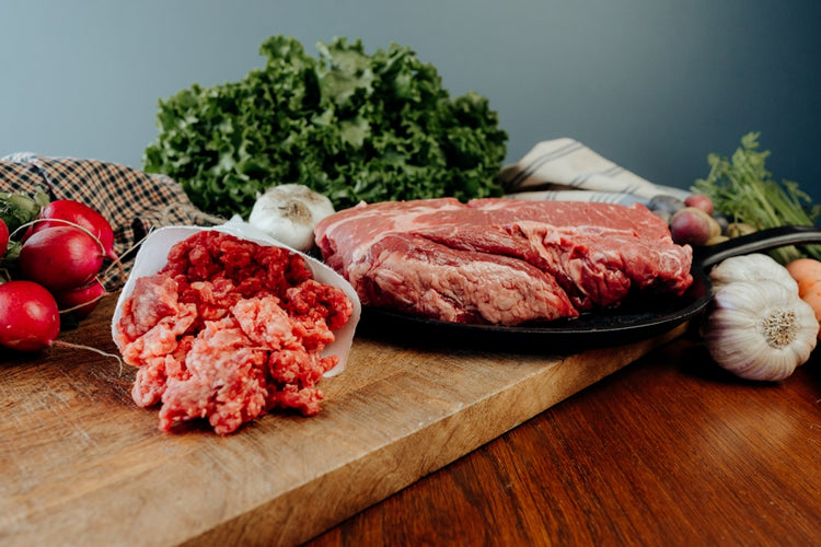 Fresh Chilled Grassfed roast and ground beef