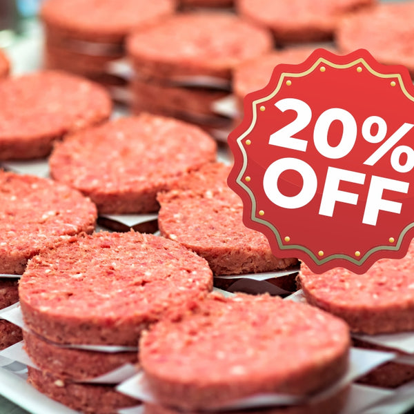 Bison Beef Burger patties, 20% off