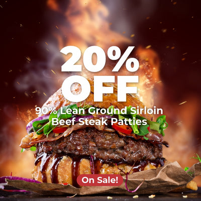 90% Lean Beef Ground Sirloin Steak Patties - 2 (8oz)