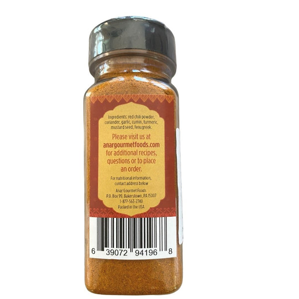 Spice jar with label and barcode on a white background