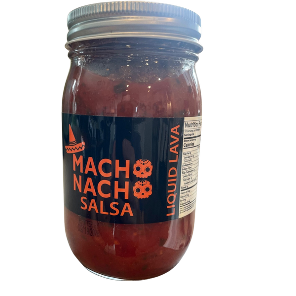 jar of liquid lava macho nacho salsa