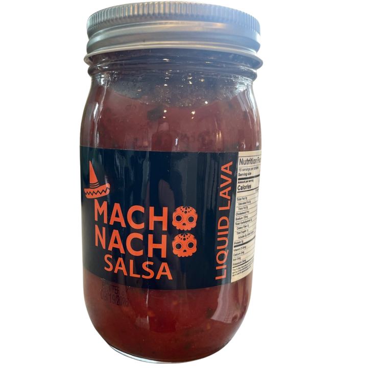 jar of liquid lava macho nacho salsa