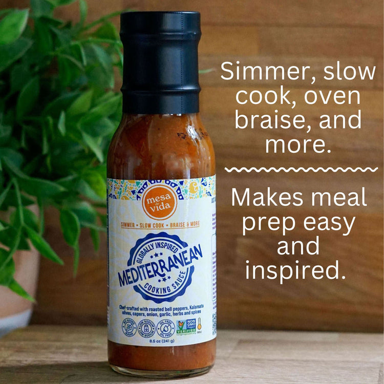 Mesa de Vida Mediterranean Inspired Cooking Sauce for simmer, slow, oven braise, and more