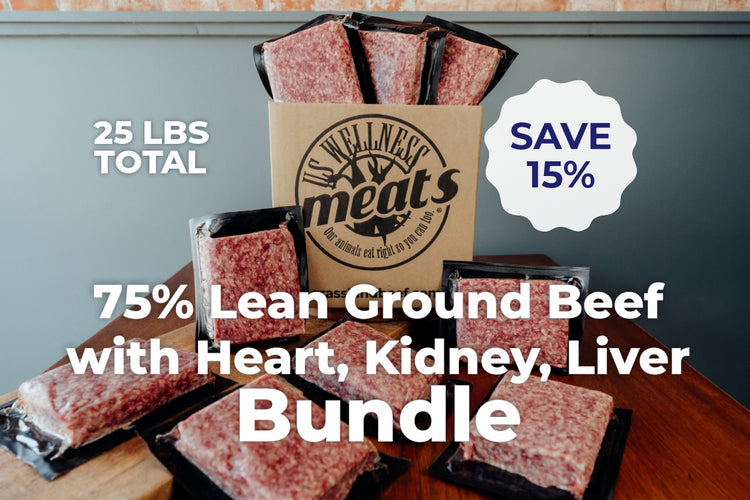 Packaged USWM 100% grass-fed organ blend ground beef bundle 