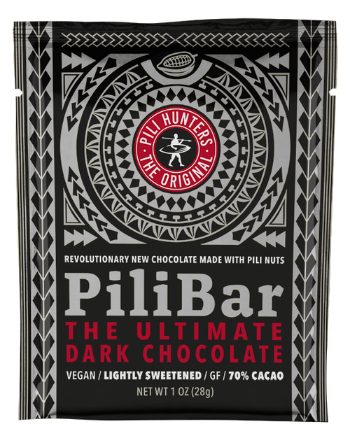 pili hunters chocolate bar, dark chocolate